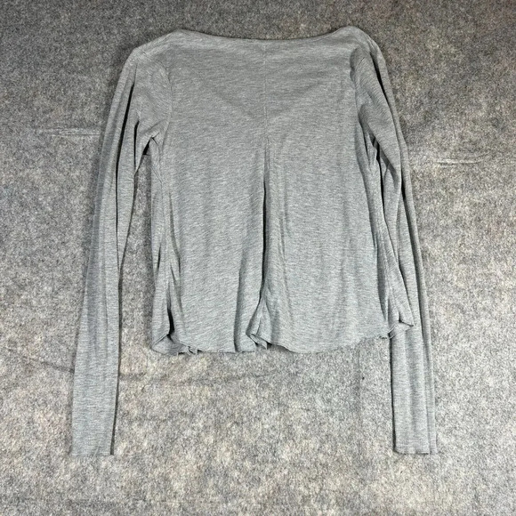 Intimately Free People Top Womens Small Rib Knit V-Neck Light Gray - Picture 7 of 7